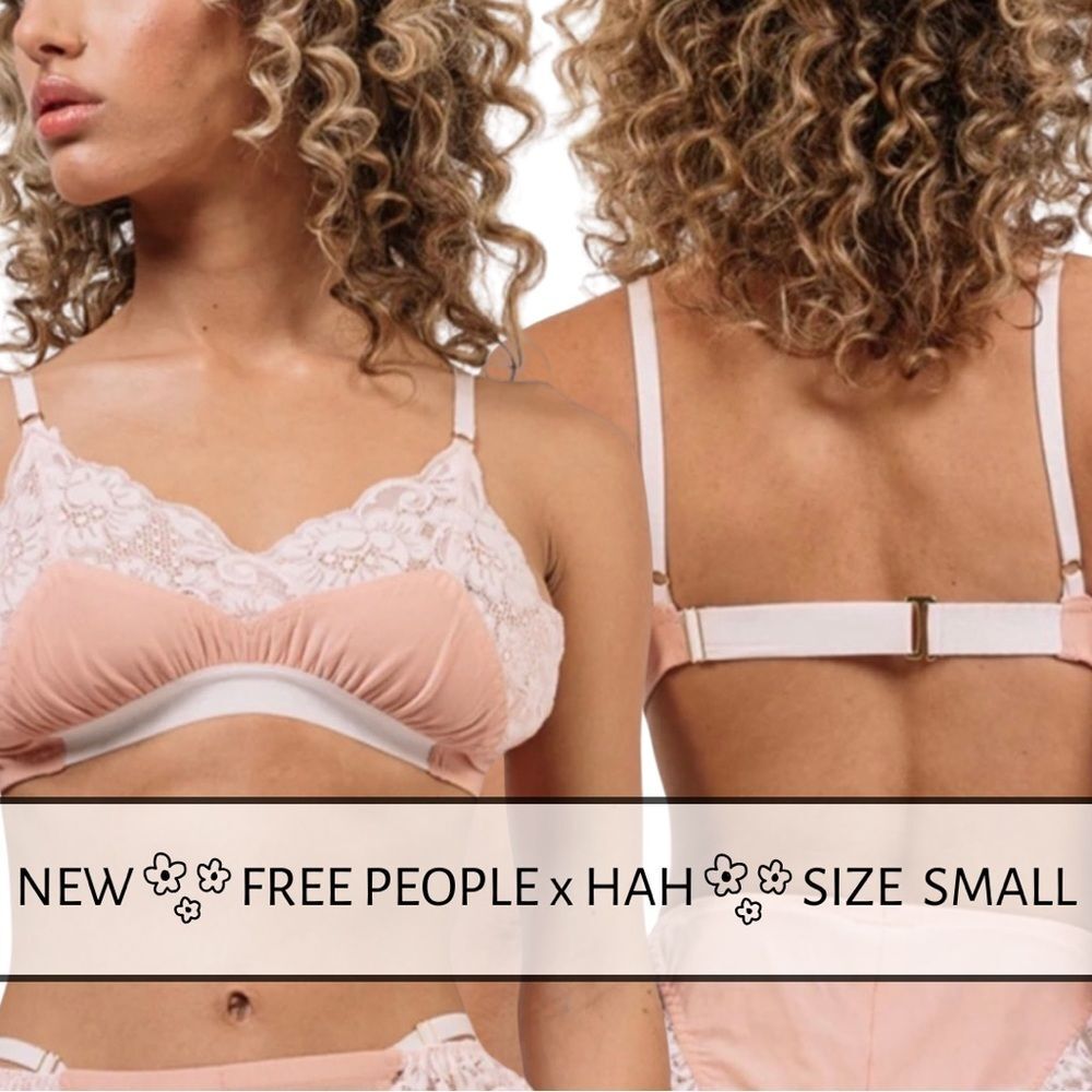Free People X We Are HAH Lounge‎ Lace BraletteCopper Rosa Size Small NEW